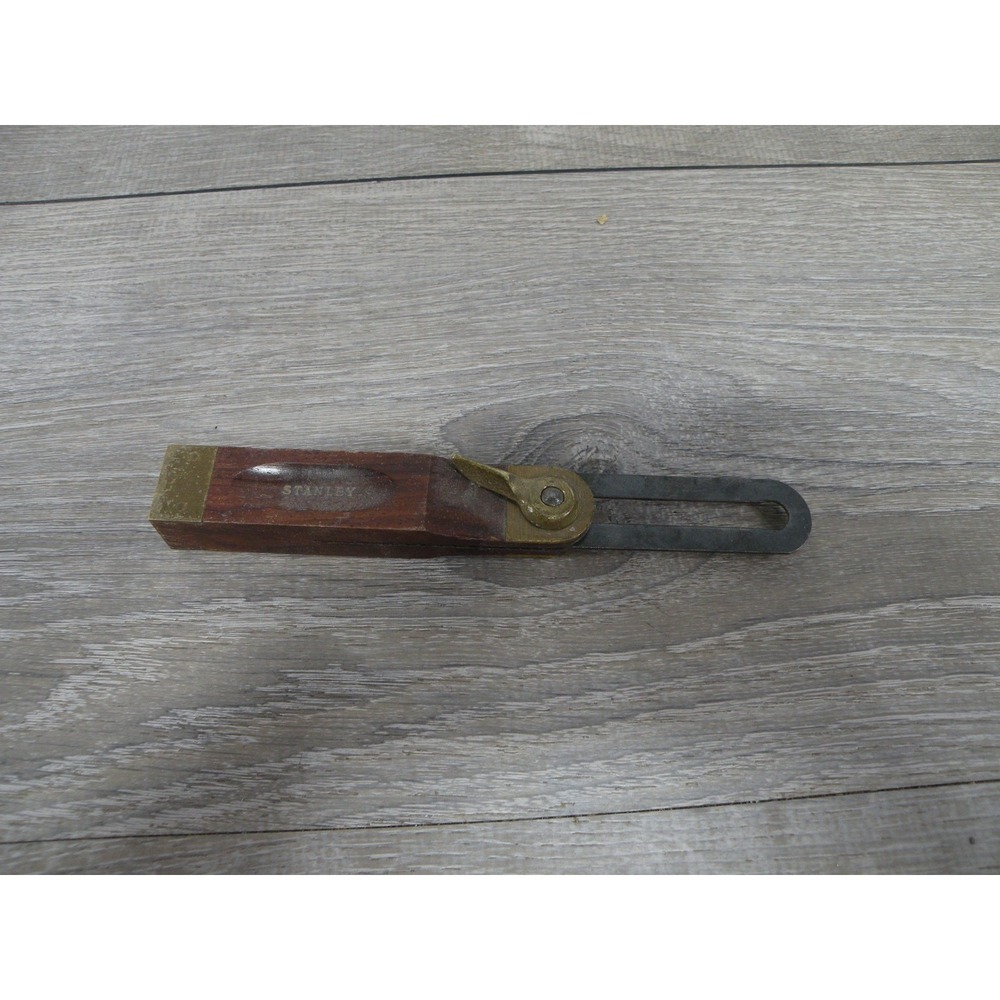 Vintage Stanley No. 25 6 Inch Sliding T-Bevel Square Wood & Brass Handle Made in